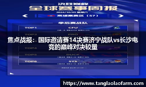 焦点战报：国际邀请赛14决赛济宁战队vs长沙电竞的巅峰对决较量